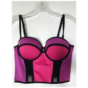 WOMENS BUSTIER BY BEBE CELINE COLORBLOCK SMALL